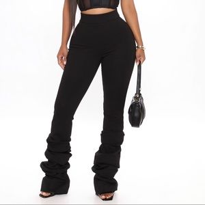 Fashion Nova Black Stacked Pants XL